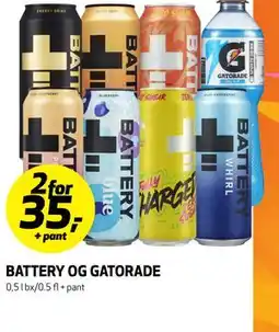 Bunnpris BATTERY OG GATORADE tilbud