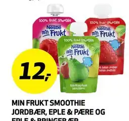 Bunnpris MIN FRUKT SMOOTHIE JORDBÆR, EPLE & PÆRE OG EPLE & BRINGEBÆR tilbud