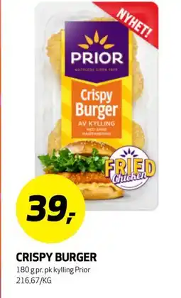 Bunnpris CRISPY BURGER tilbud
