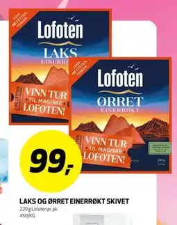 Bunnpris LAKS OG ØRRET EINERRØKT SKIVET tilbud
