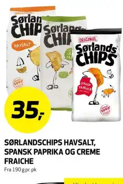Bunnpris SØRLANDSCHIPS HAVSALT, SPANSK PAPRIKA OG CREME FRAICHE tilbud