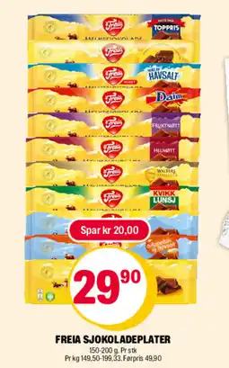 Coop Extra Freia sjokoladeplater tilbud