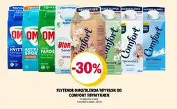 Coop Extra Flytende Omo/ Blenda tøyvask og Comfort tøymykner tilbud