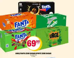 Coop Extra Urge/ Fanta zero sugar/ Sprite zero sugar tilbud