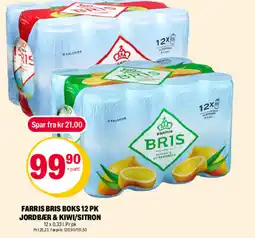 Coop Extra Farris Bris boks 12 pk jordbær & kiwi/sitron tilbud