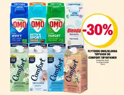 Coop Extra Flytende Omo/ Blenda tøyvask og Comfort tøymykner tilbud