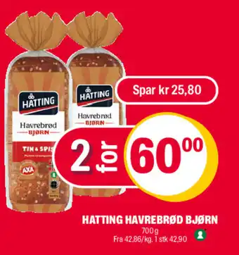 Coop Extra Hatting havrebrød bjørn tilbud