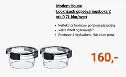 Kitch'n Modern House LocknLock oppbevaringsboks 2 stk 0,7L klar/svart tilbud
