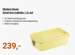 Kitch'n Modern House Smart box matboks 1,2L gul tilbud