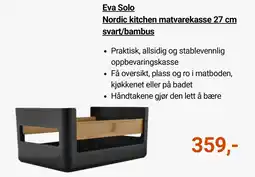 Kitch'n Eva Solo Nordic kitchen matvarekasse 27 cm svart/bambus tilbud
