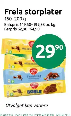 Freia storplater