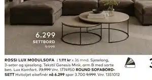 Skeidar ROUND SOFABORDSETT tilbud