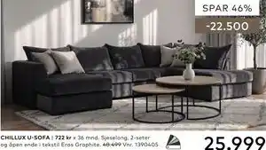 Skeidar CHILLUX U-SOFA tilbud