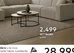 Skeidar PORTO SOFABORDSETT tilbud
