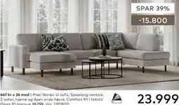 Skeidar Pixel Nordic U-sofa tilbud