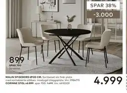 Skeidar MALIN SPISEBORD Ø120 CM tilbud