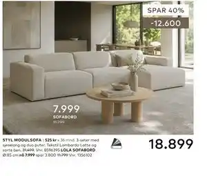 Skeidar STYL MODULSOFA tilbud