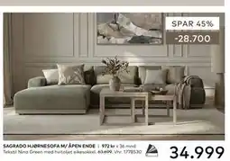 Skeidar SAGRADO HJØRNESOFA M/ ÅPEN ENDE tilbud