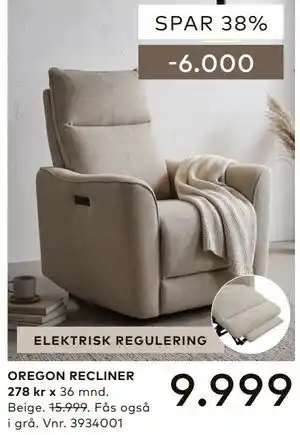 Skeidar OREGON RECLINER tilbud