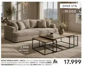 Skeidar ROSSI MODULSOFA tilbud