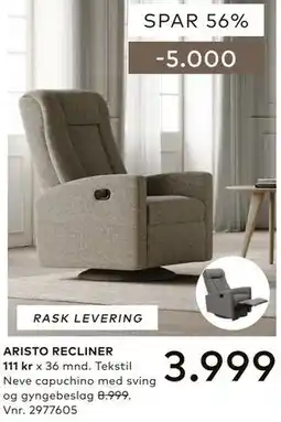 Skeidar ARISTO RECLINER tilbud