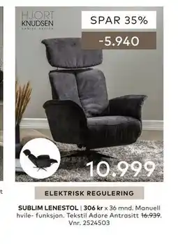 Skeidar SUBLIM LENESTOL tilbud