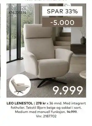 Skeidar LEO LENESTOL tilbud