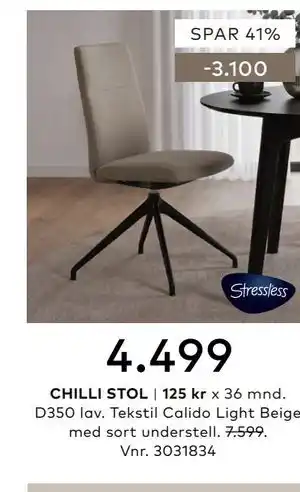 Skeidar CHILLI STOL tilbud