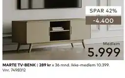 Skeidar MARTE TV-BENK tilbud