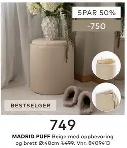 Skeidar MADRID PUFF tilbud