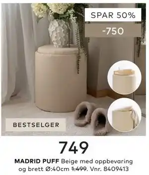 Skeidar MADRID PUFF tilbud