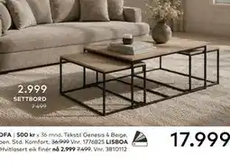 Skeidar LISBOA SOFABORDSETT tilbud