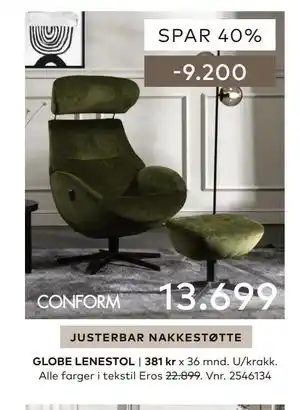 Skeidar GLOBE LENESTOL tilbud