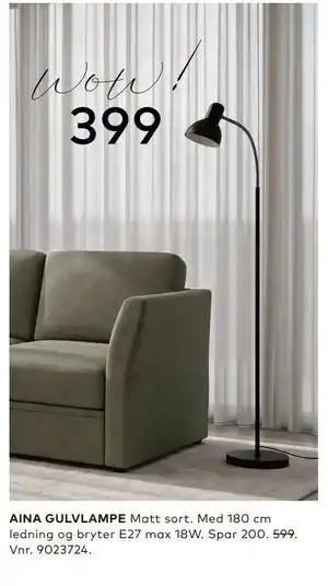 Skeidar AINA GULVLAMPE tilbud