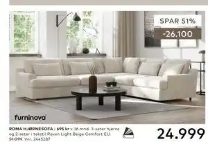 Skeidar ROMA HJØRNESOFA tilbud