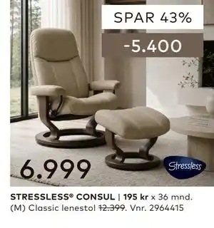 Skeidar STRESSLESS CONSUL tilbud