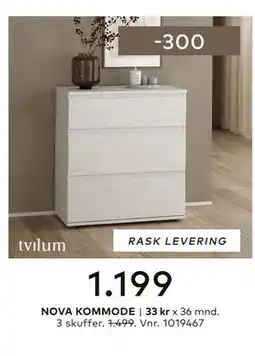 Skeidar NOVA KOMMODE tilbud