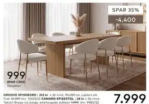 Skeidar GROOVE SPISEBORD tilbud