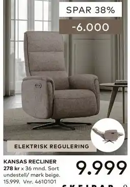 Skeidar KANSAS RECLINER tilbud