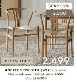 Skeidar ANETTE SPISESTOL tilbud