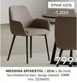 Skeidar MESSINA SPISESTOL tilbud