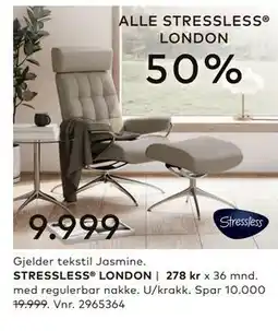 Skeidar STRESSLESS LONDON tilbud