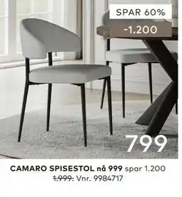 Skeidar CAMARO SPISESTOL tilbud