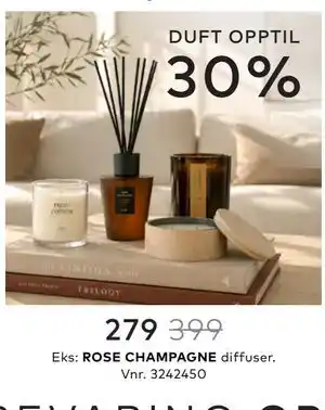 Skeidar ROSE CHAMPAGNE diffuser tilbud