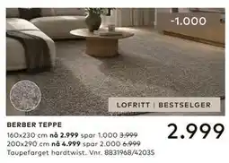Skeidar BERBER TEPPE tilbud