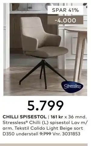 Skeidar CHILLI SPISESTOL tilbud