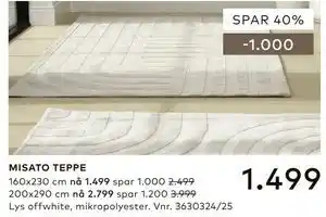Skeidar MISATO TEPPE tilbud