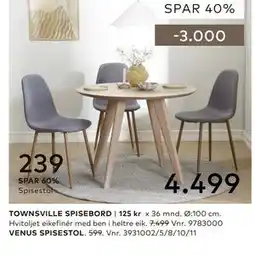 Skeidar TOWNSVILLE SPISEBORD tilbud
