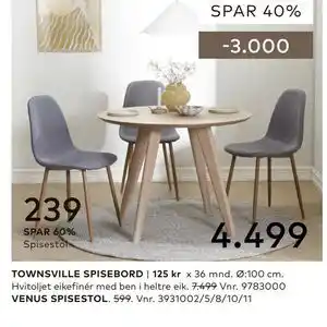 Skeidar TOWNSVILLE SPISEBORD tilbud