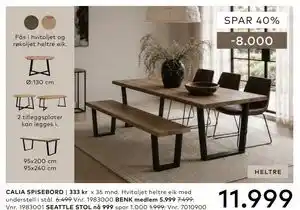 Skeidar CALIA SPISEBORD tilbud